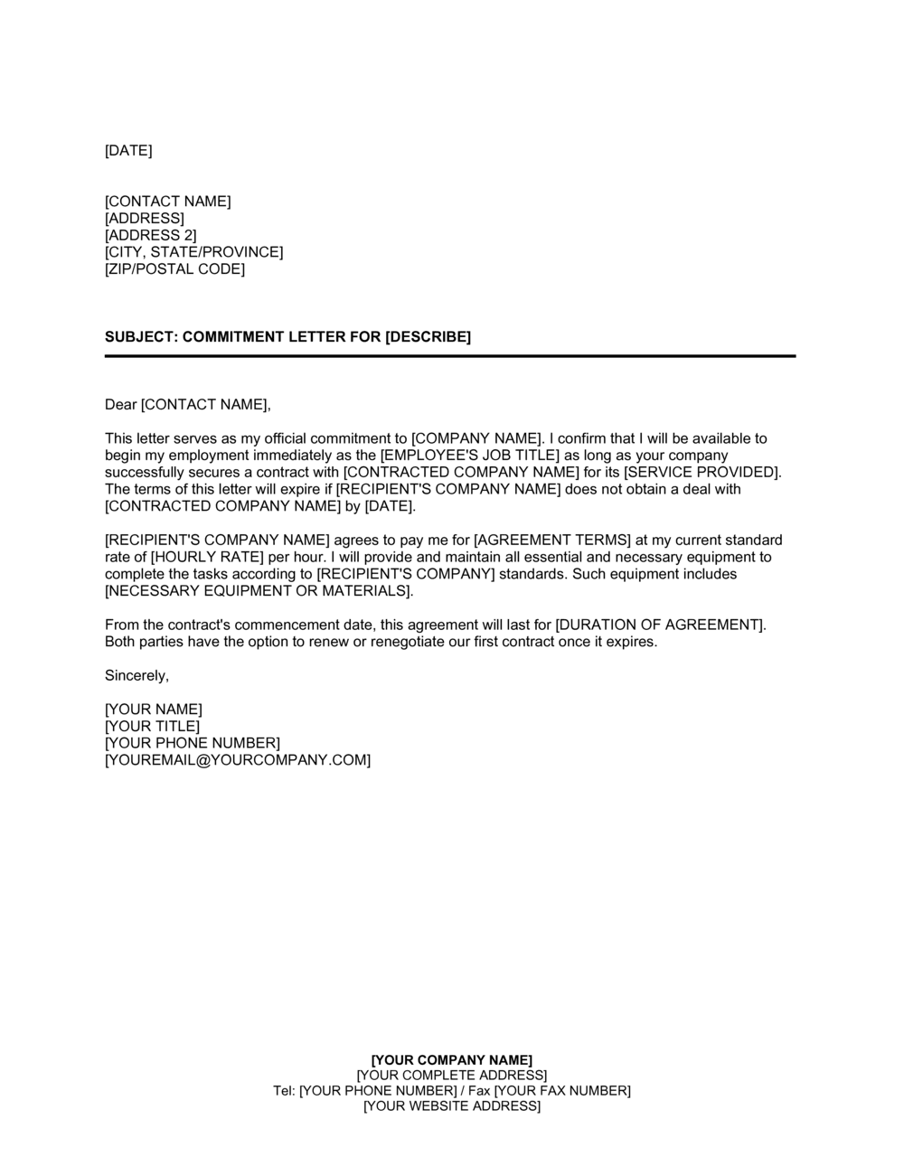 Commitment Letter D12999