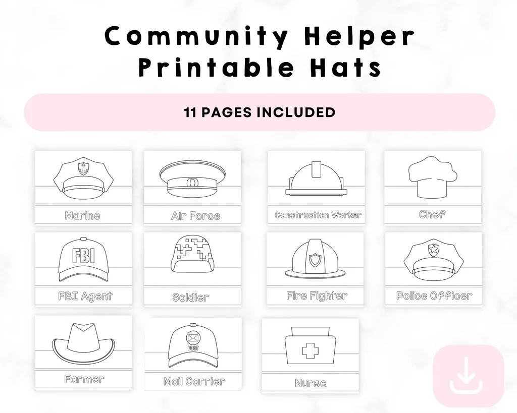 free printable community helpers hat template