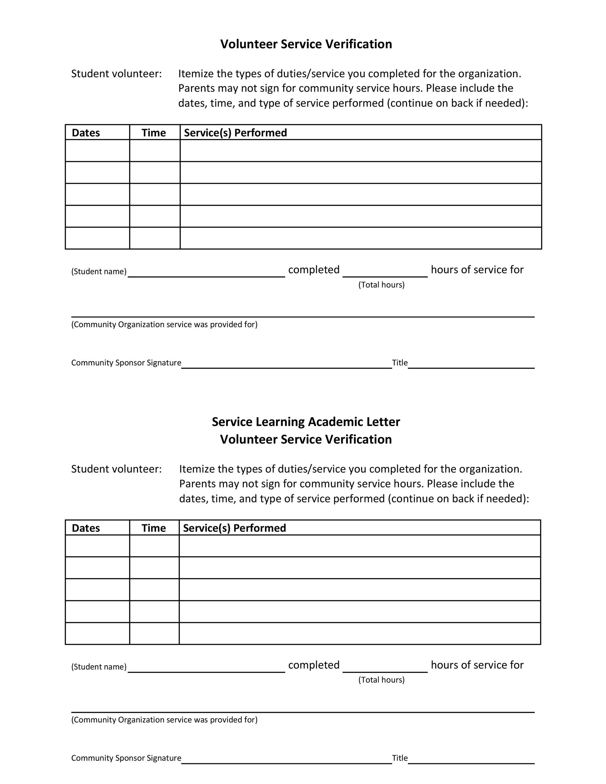 Community Service Letter Community Service Letter