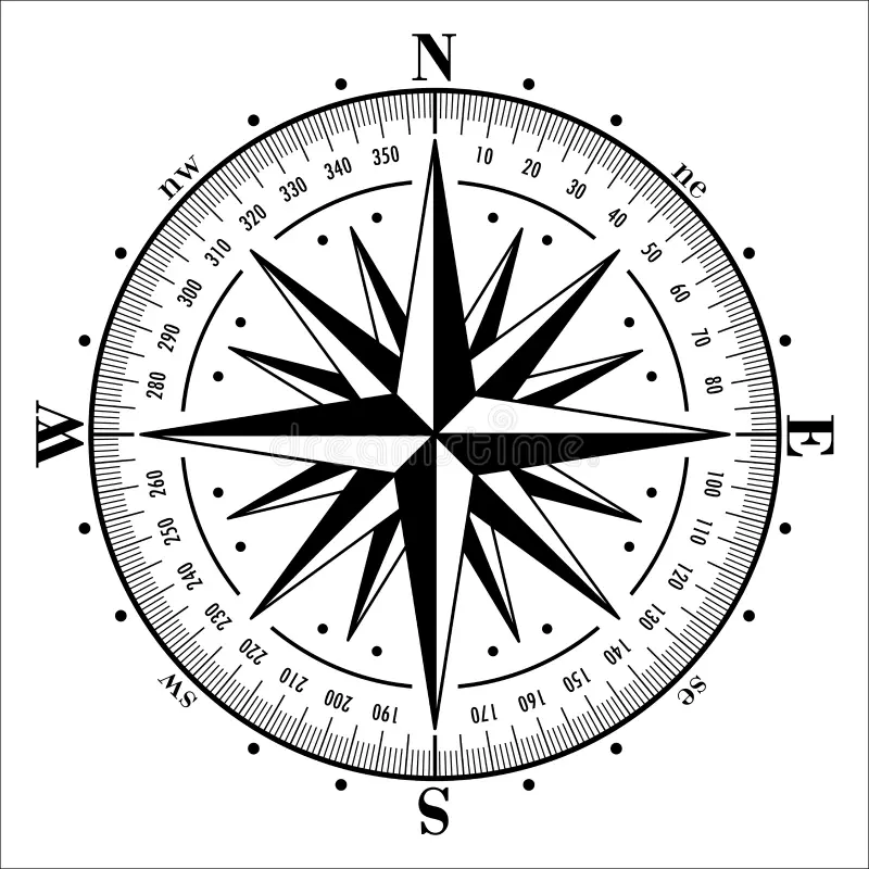 Compass Rose Isolated White