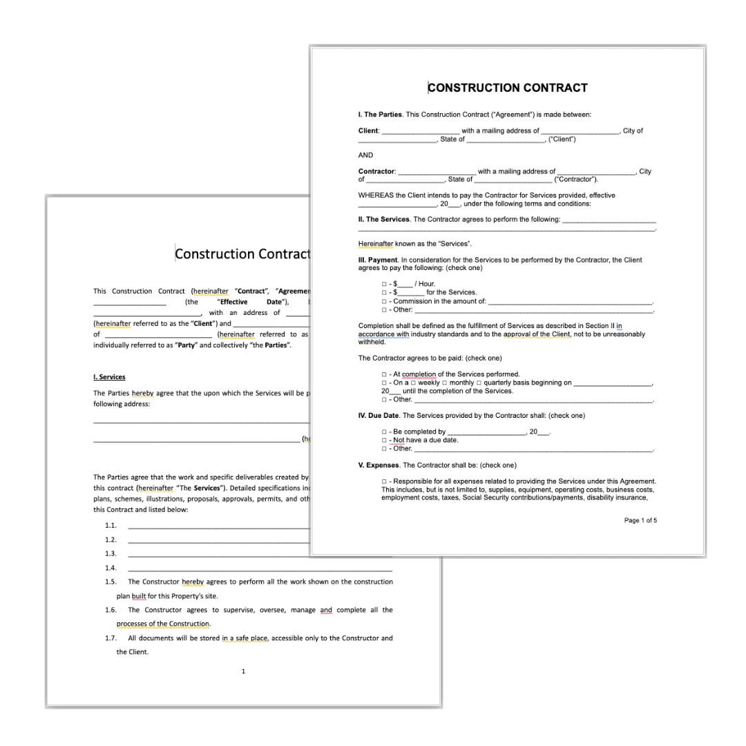 Construction Contract Template
