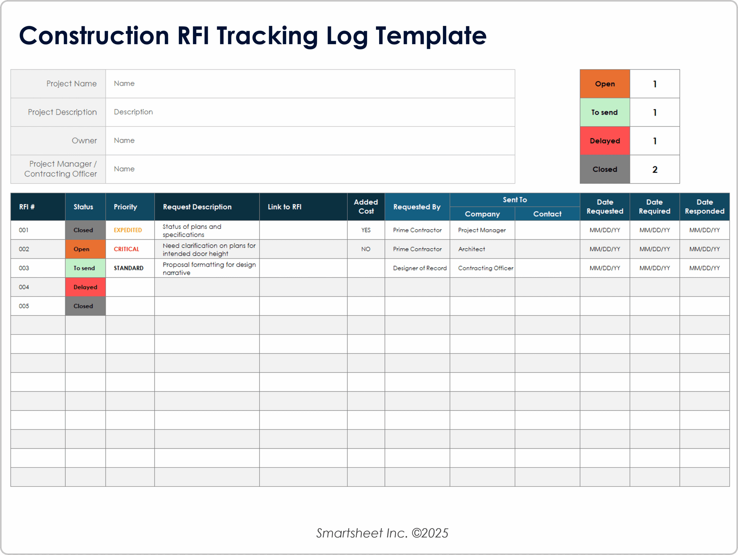 Construction Rfi Templates Construction Rfi Templates