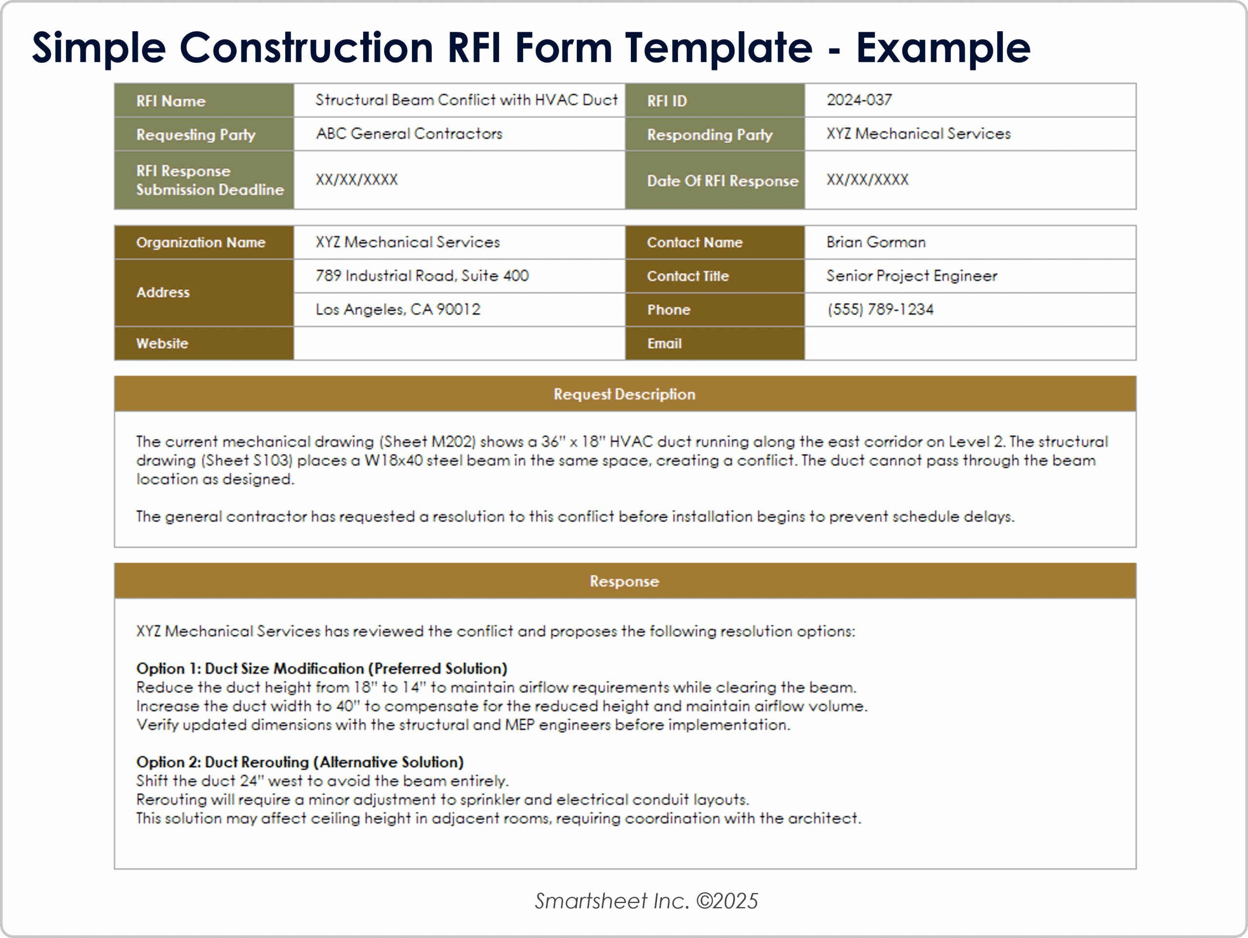 Construction Rfi Templates