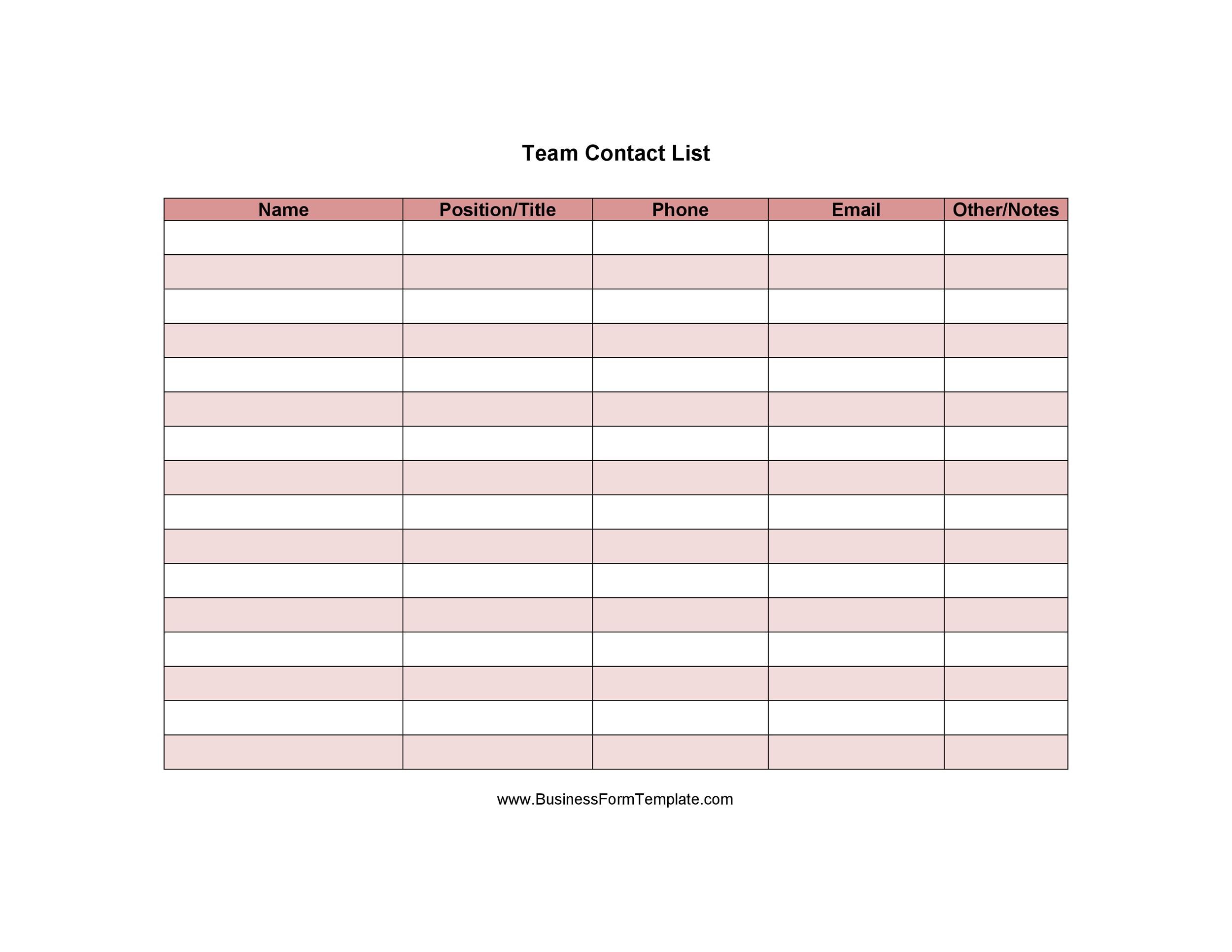 Contact List Contact List