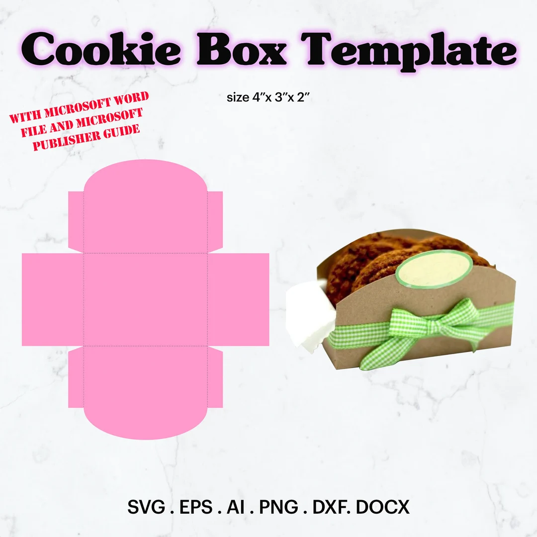 Cookie Box Template Svg Cookie Box Size Cookie Box Template Svg Cookie Box Size
