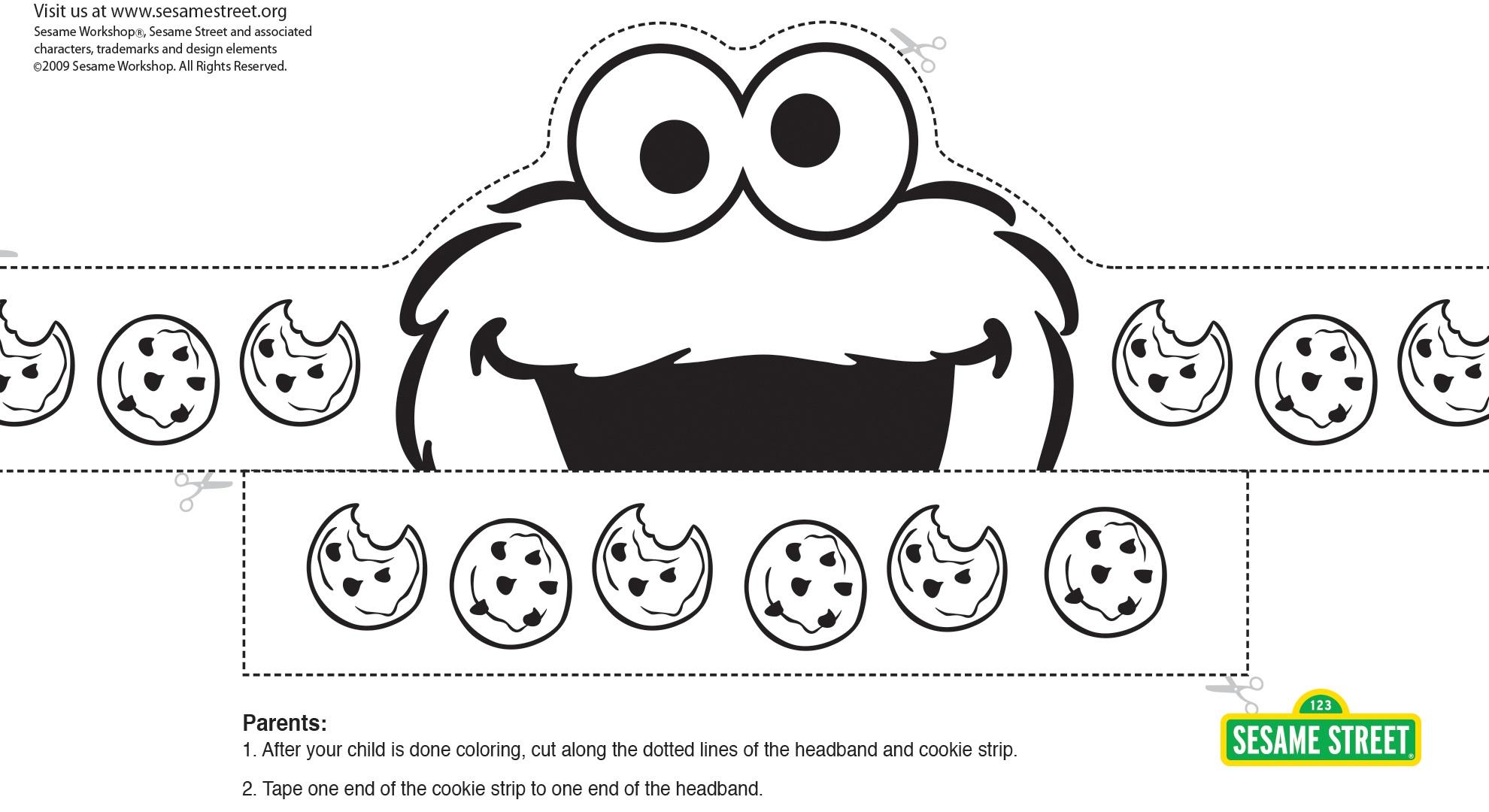 Cookie Monster Headband Printable Sesame Street Cookie Monster Headband Printable Sesame Street
