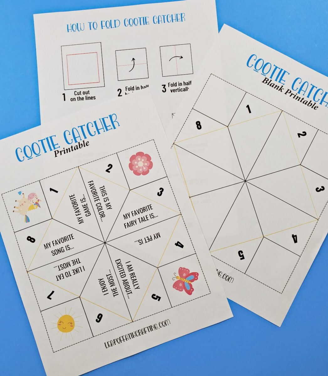 free printable animal cootie catcher template