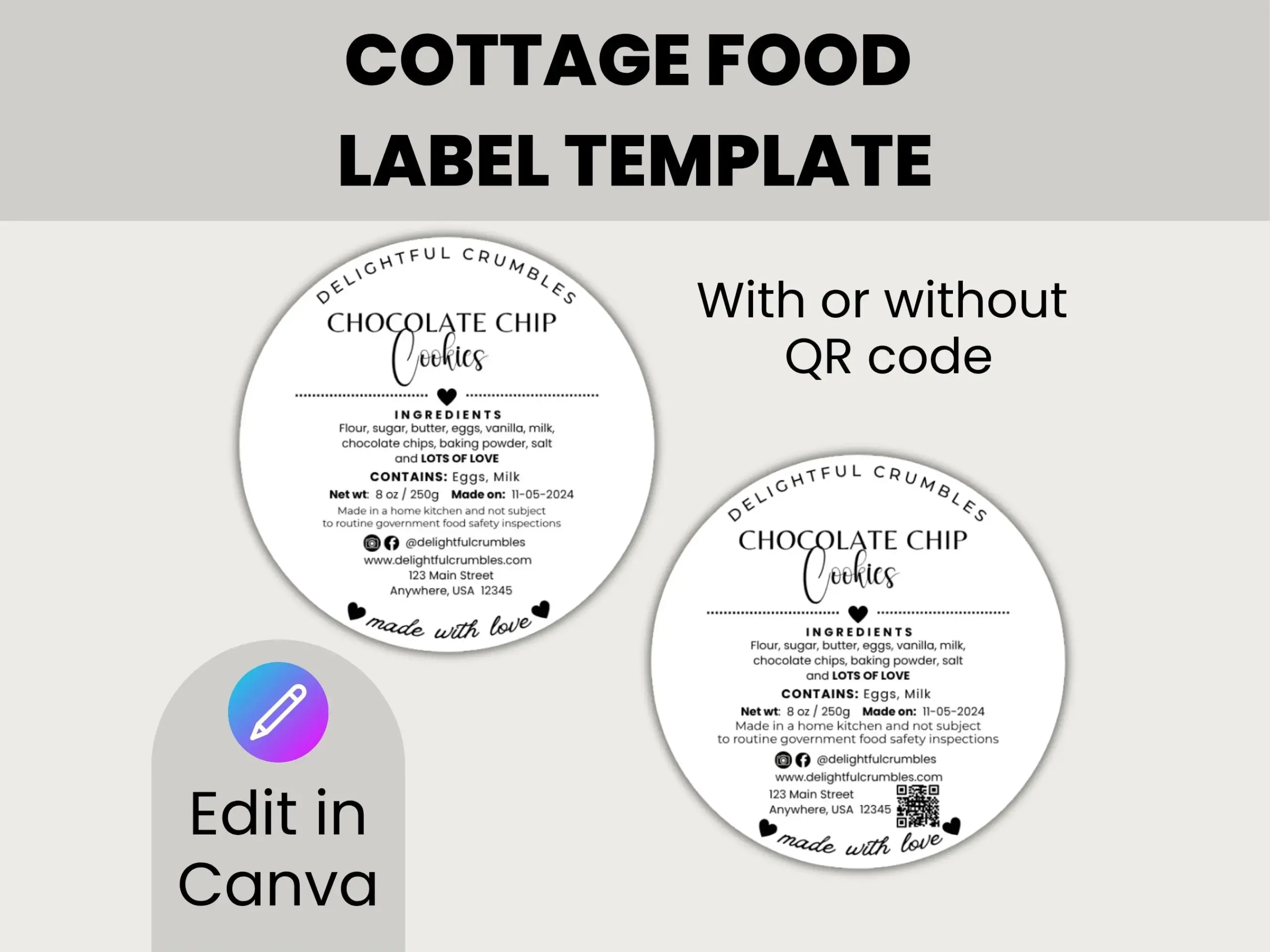 Cottage Food Label For Home Bakery Cottage Food Label For Home Bakery