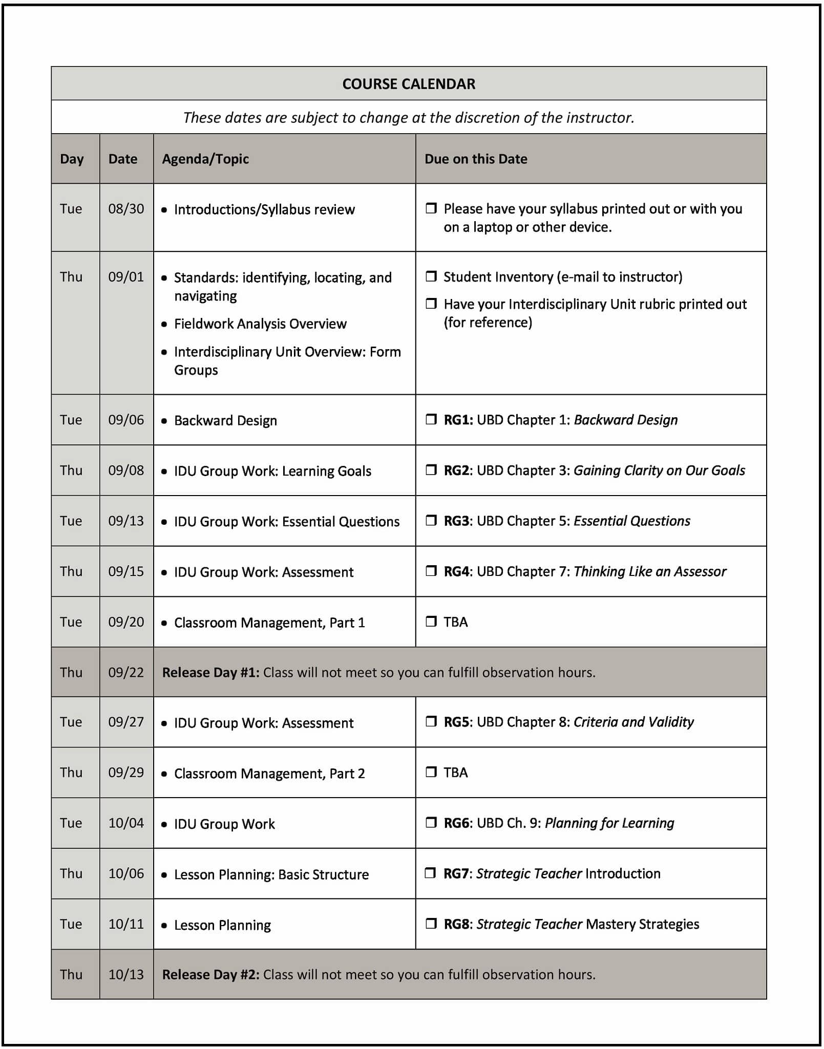 Course Syllabus How To