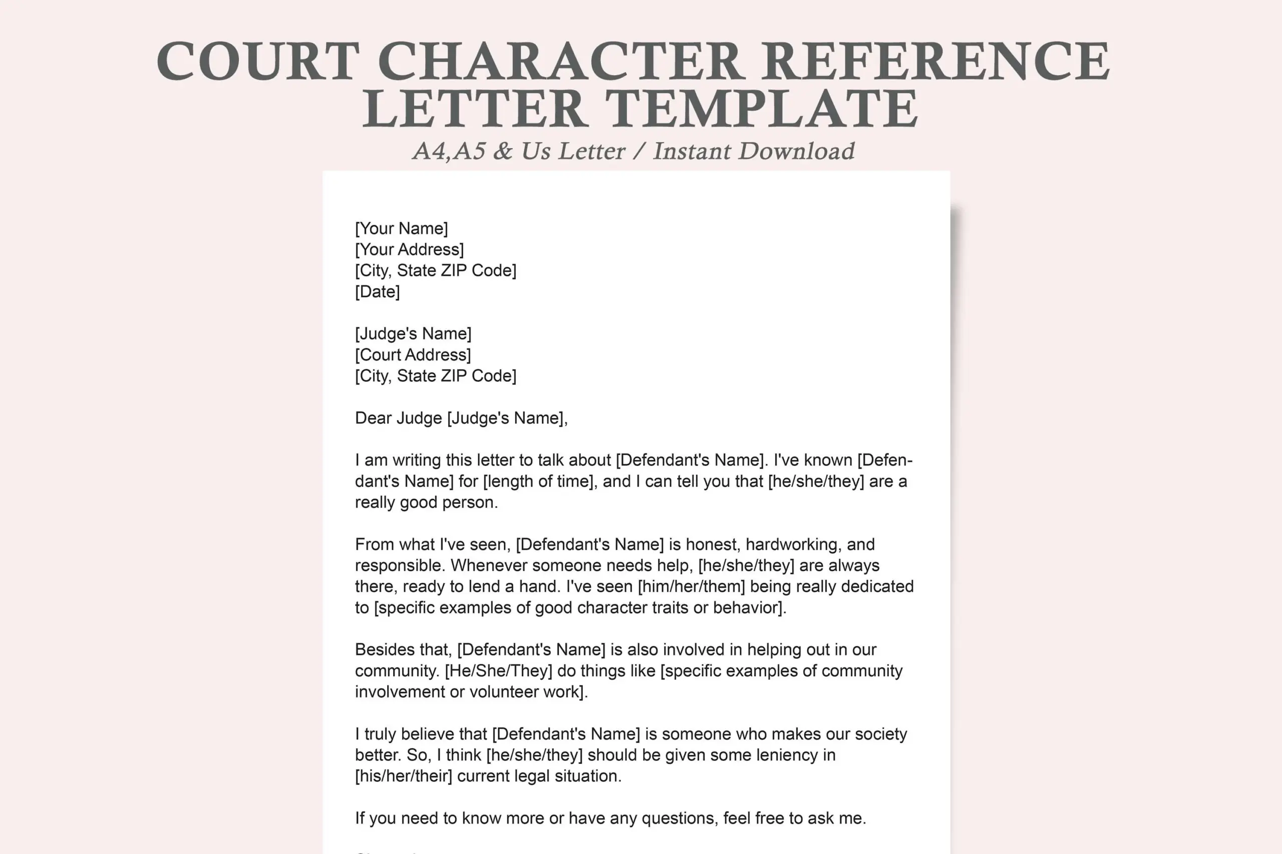 Court Character Lettercourt Character