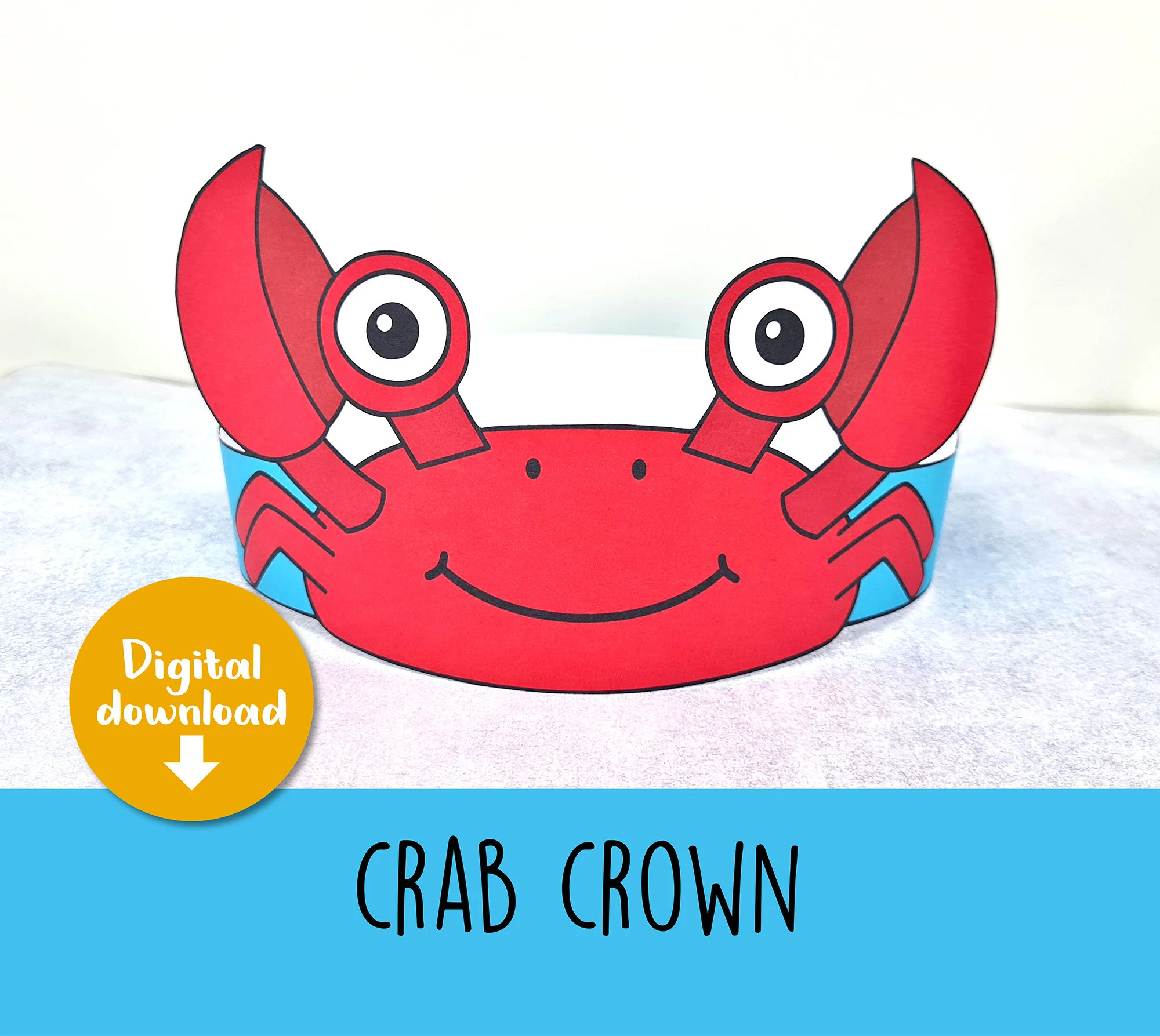Crab Paper Crown Crab Paper Hat For Kids