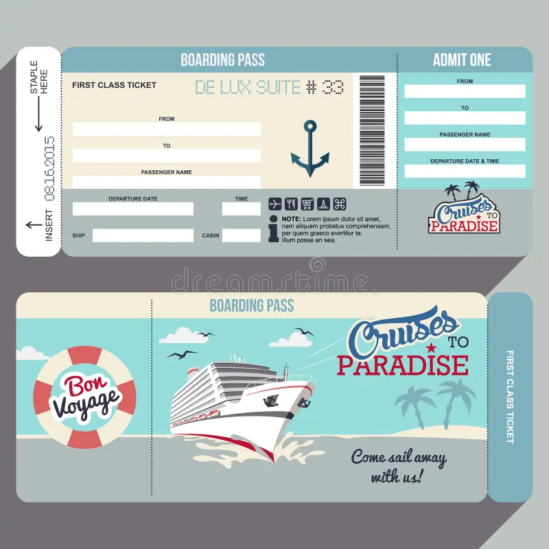 Cruise Ticket Template