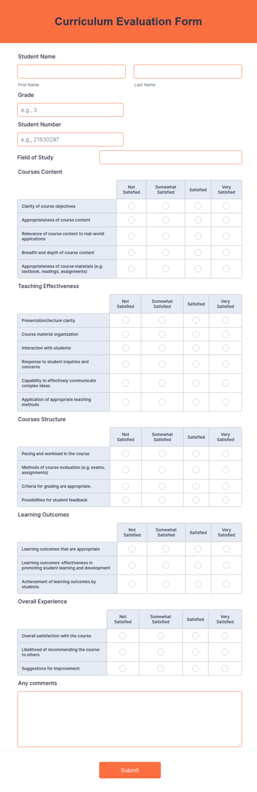 curriculum sample template curriculum sample template