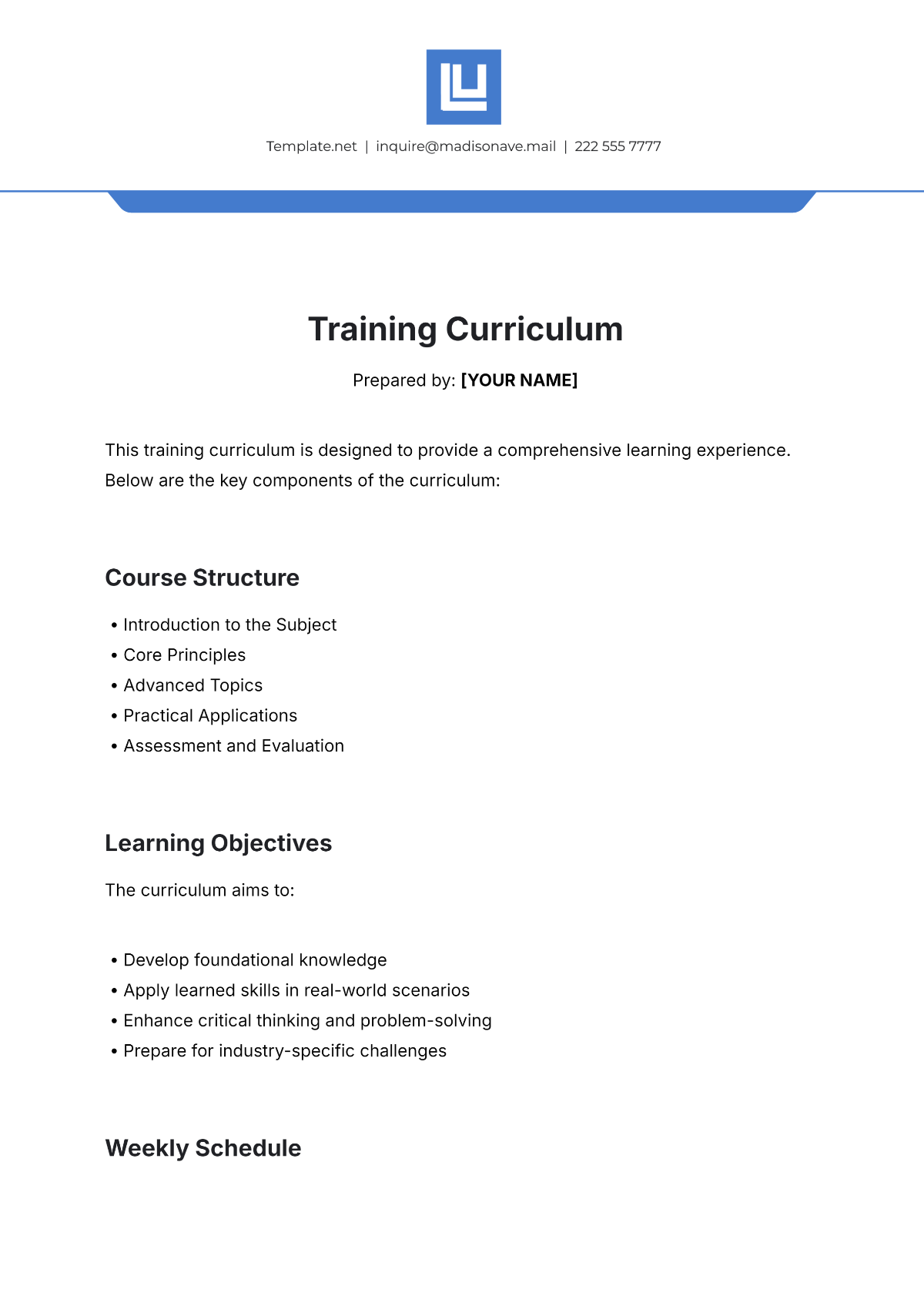 Curriculum Curriculum
