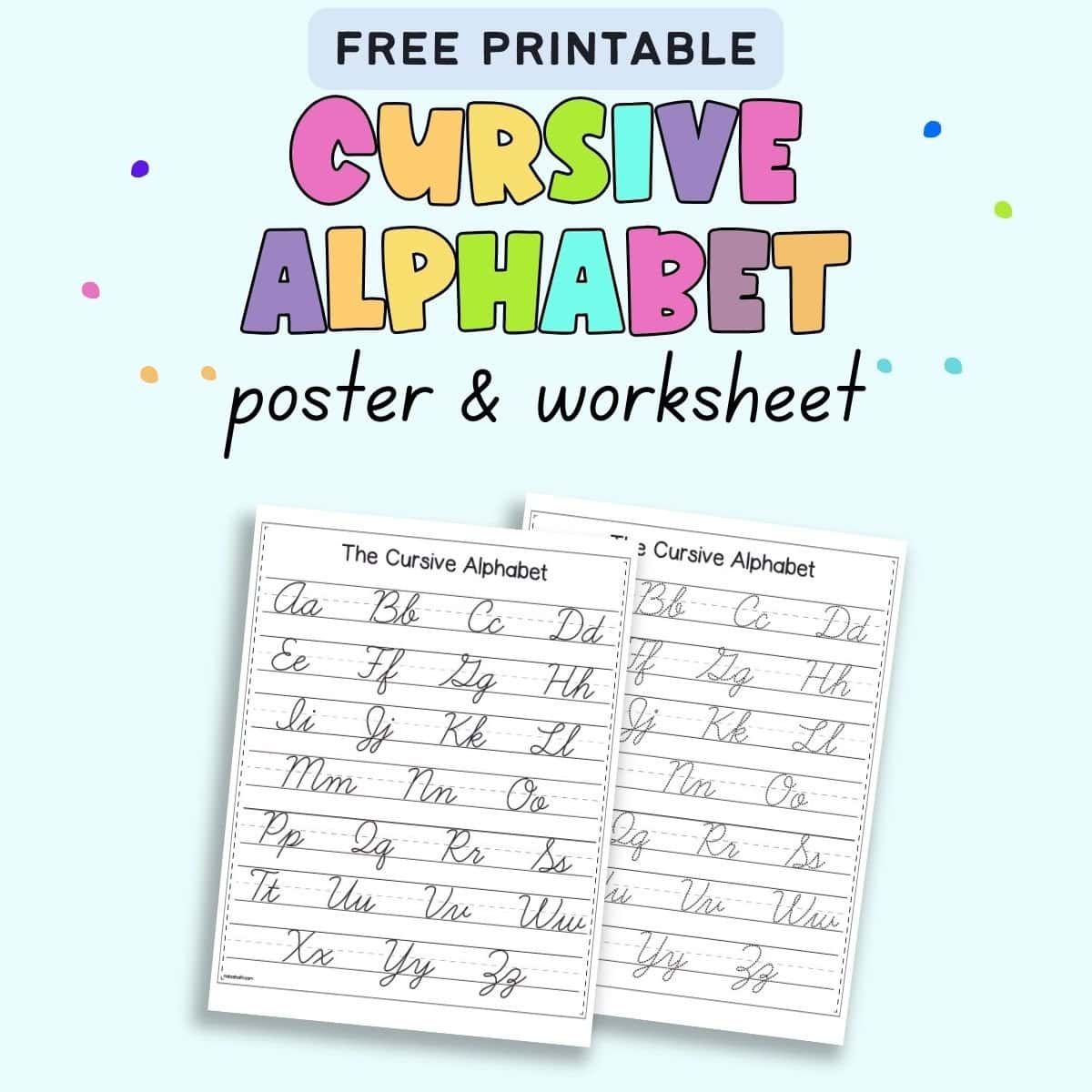 Cursive Alphabet Printable Cursive Alphabet Printable