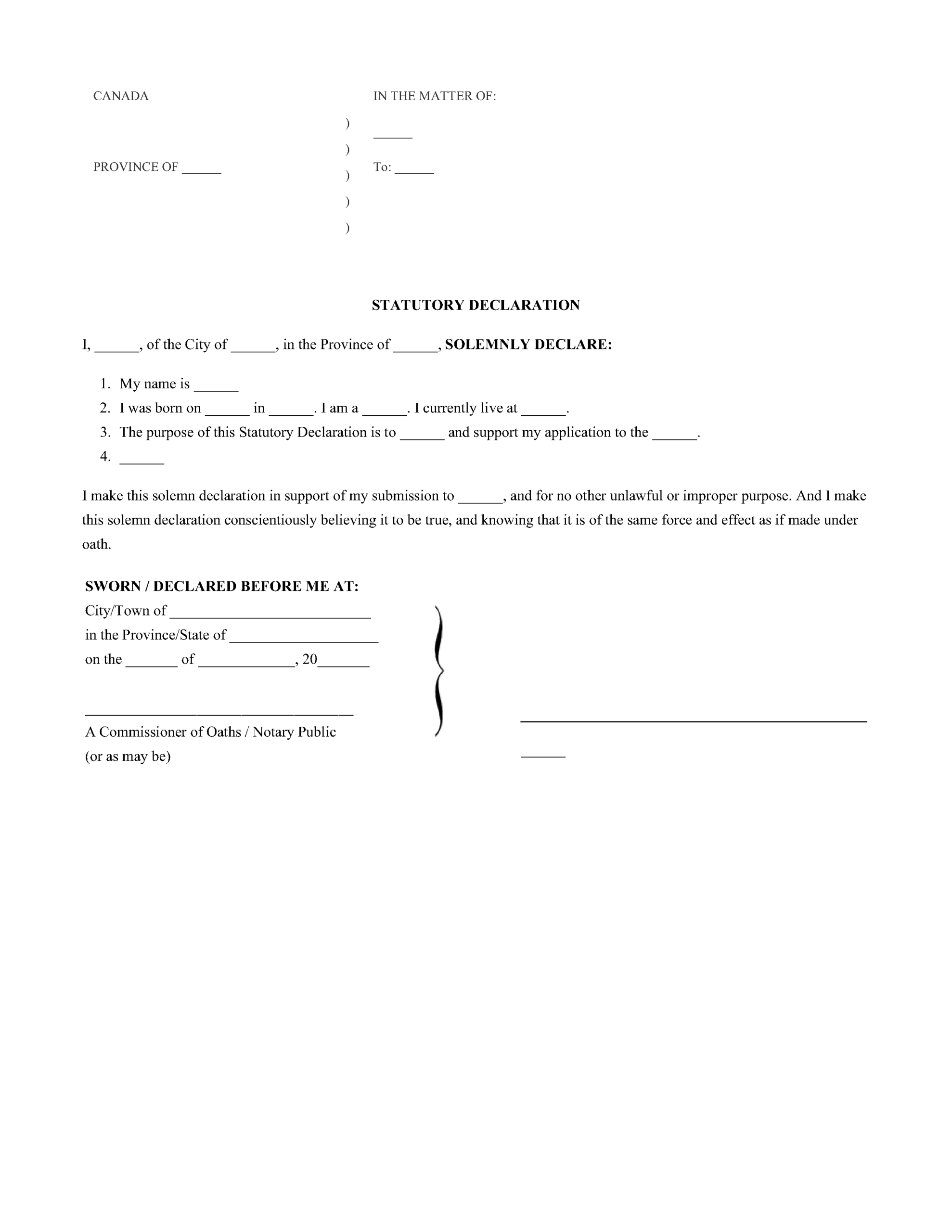 Custom Statutory Declaration Drafting