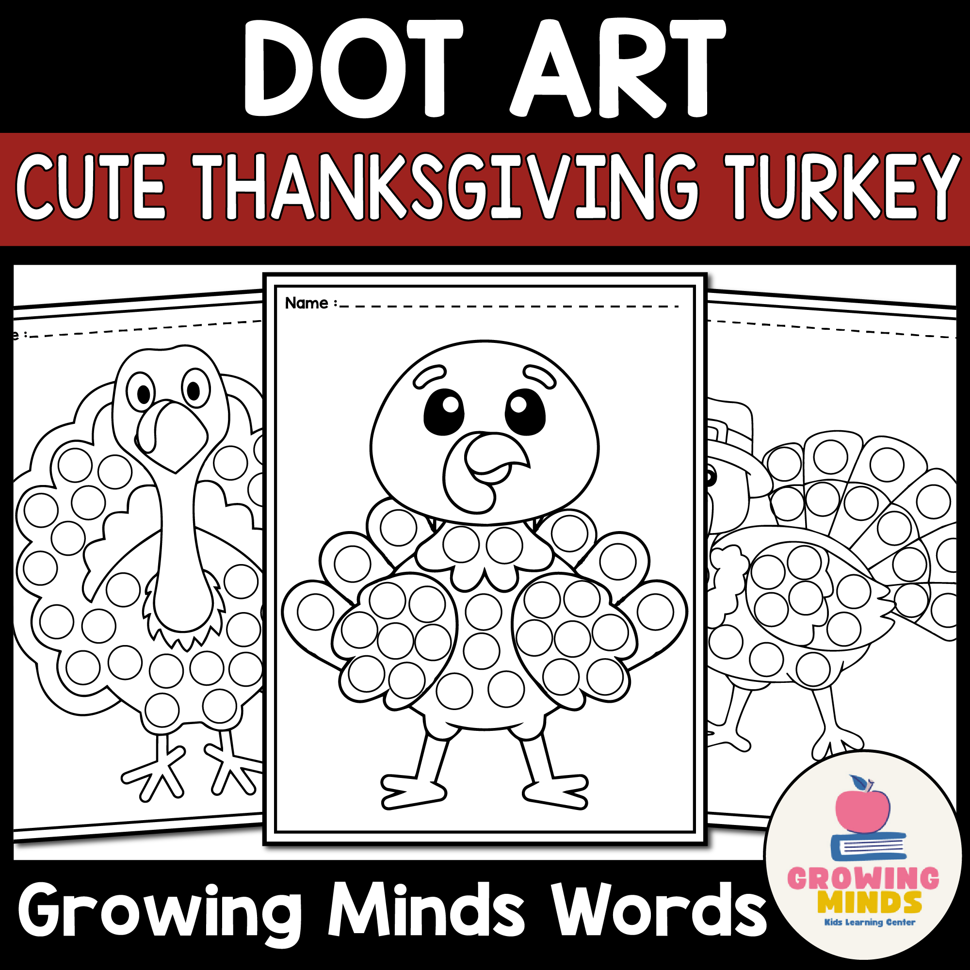 Cute Thanksgiving Dot Art Printable Dot Q Tip Painting Activities Dot A Dot