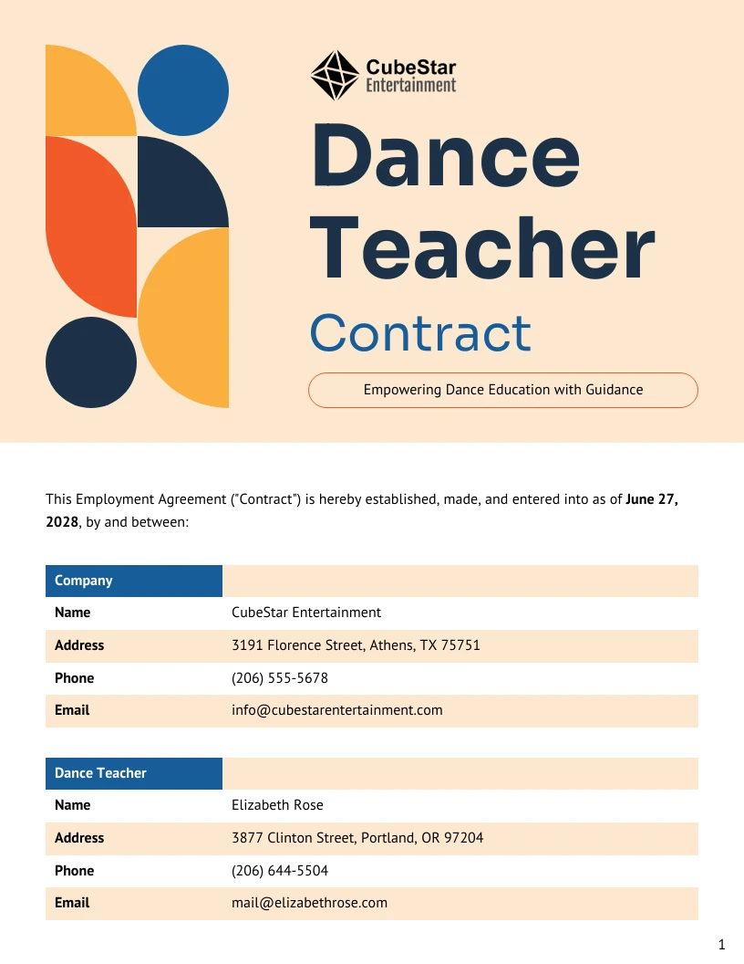 teacher contract sample template teacher contract sample template