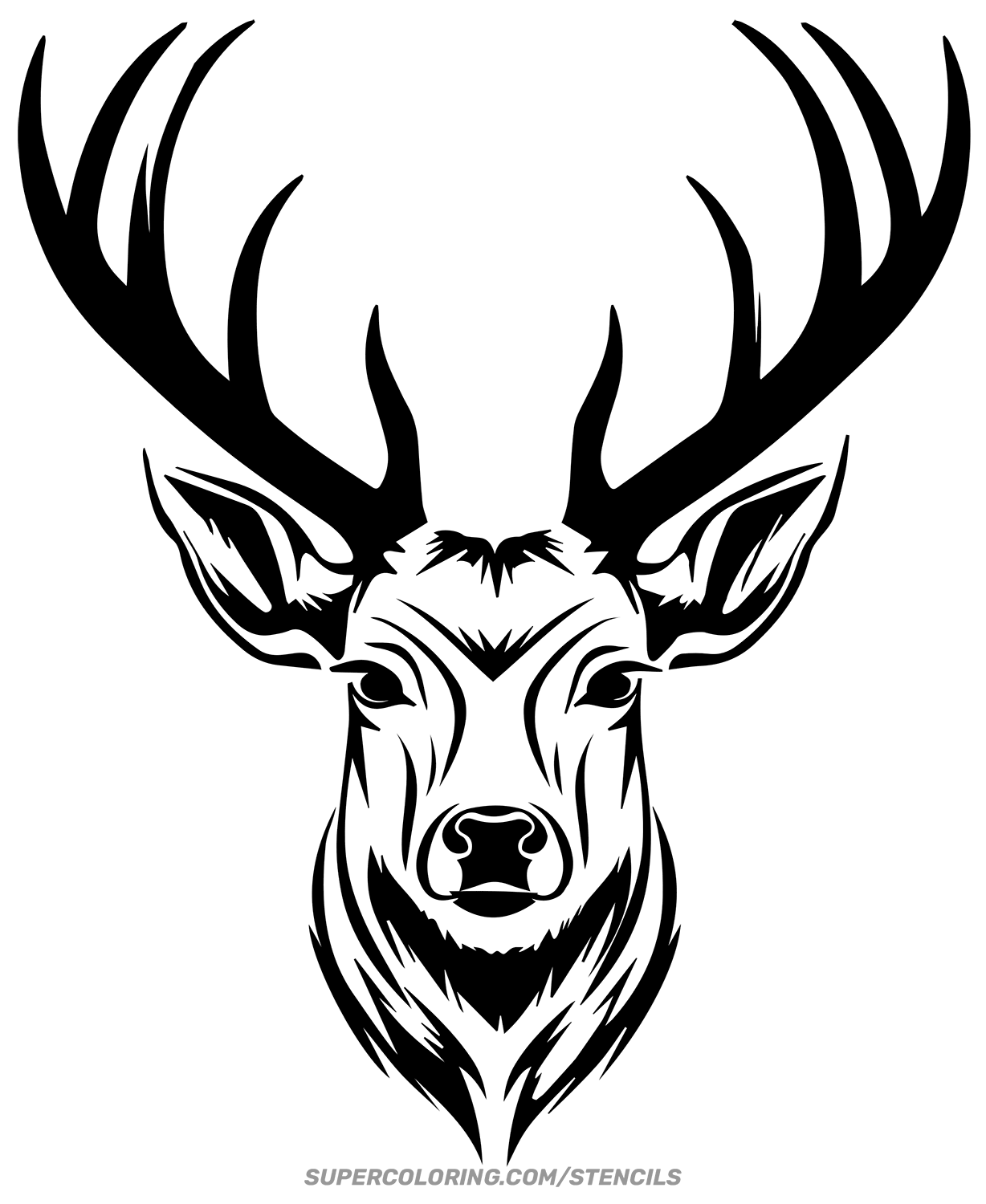 Deer Head Stencil