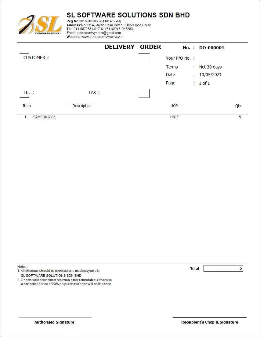 delivery order sample template delivery order sample template