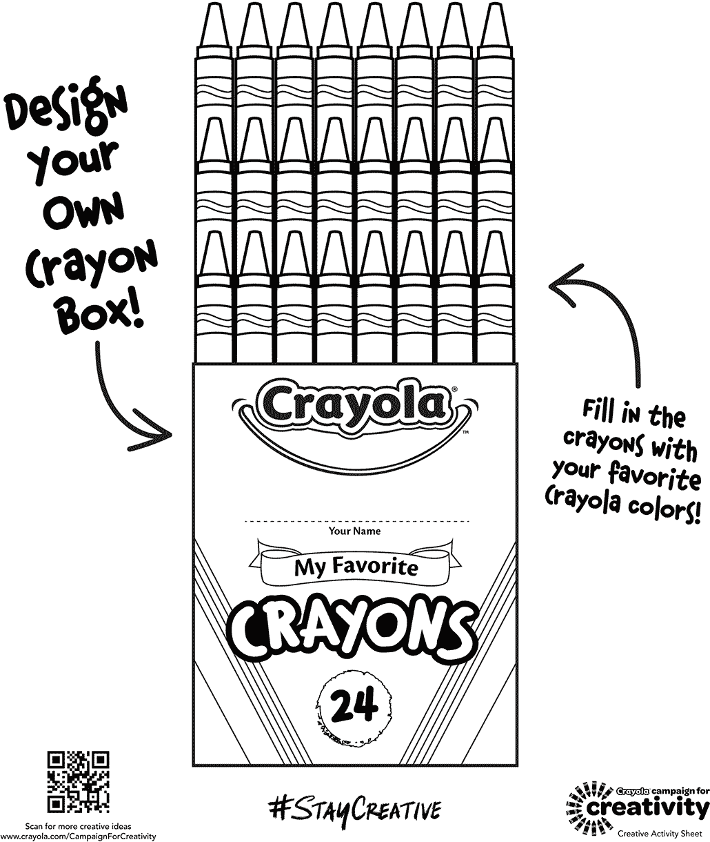 Design Your Own Crayon Box Coloring Page Design Your Own Crayon Box Coloring Page