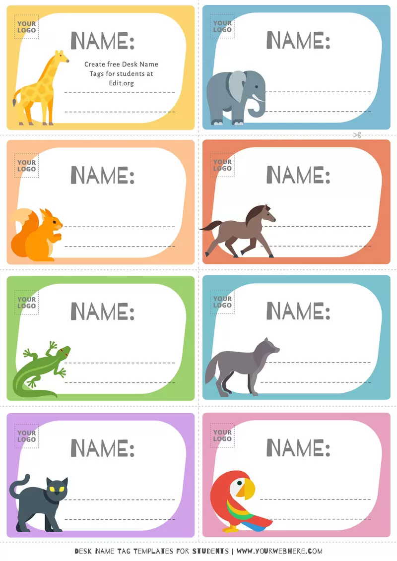Desk Name Tags Students