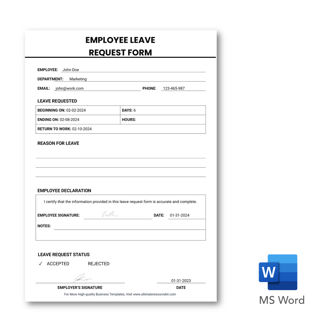 leave form sample template leave form sample template