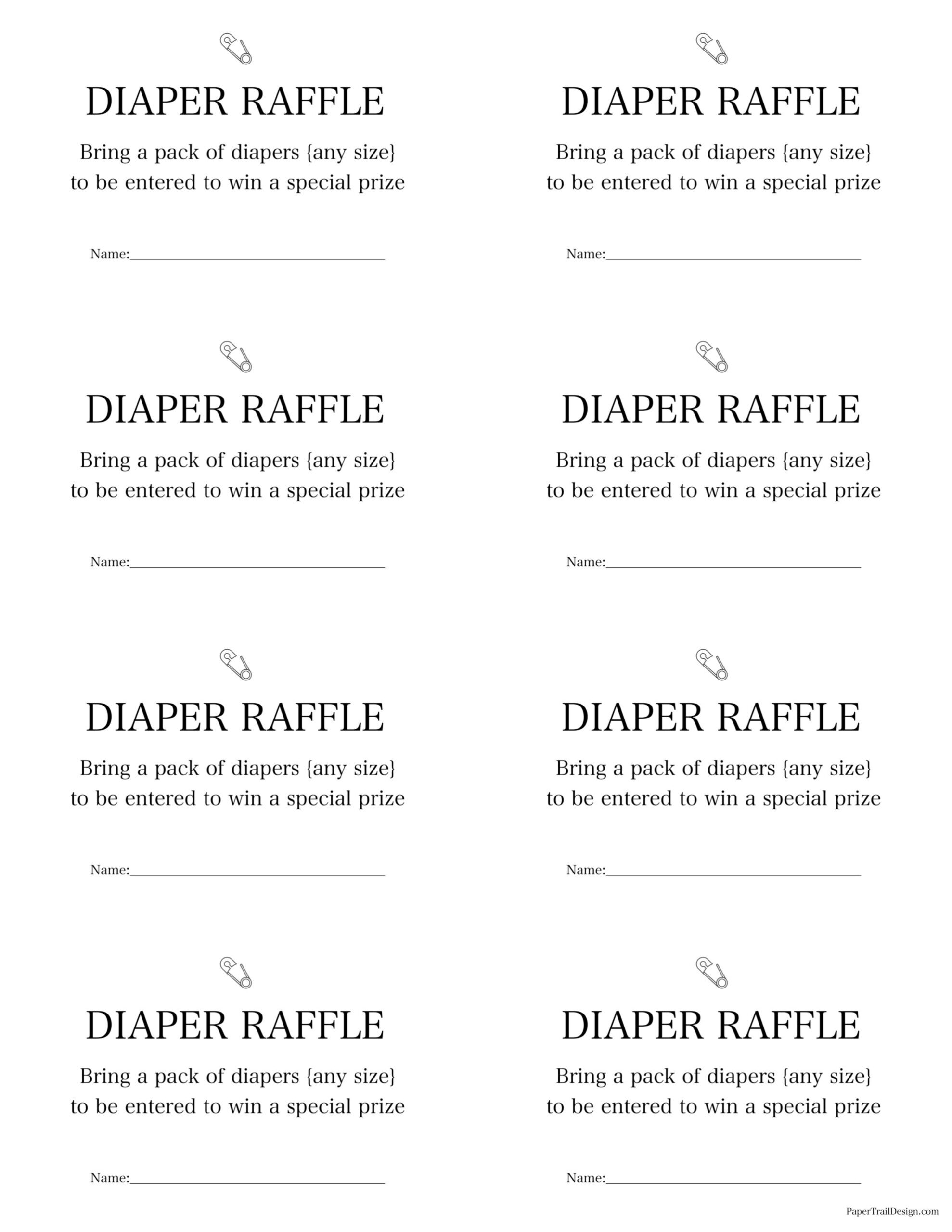 Diaper Raffle Printables