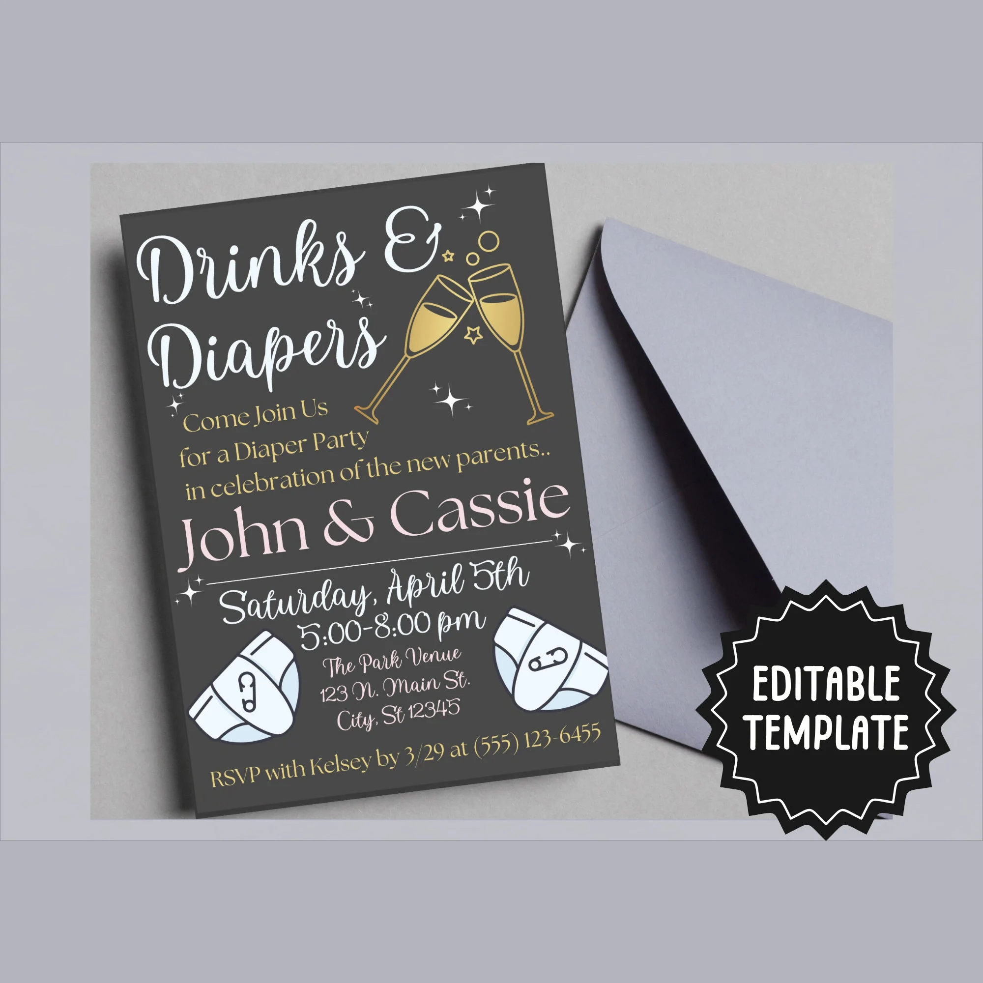 free printable diaper party invitation template free printable diaper party invitation template