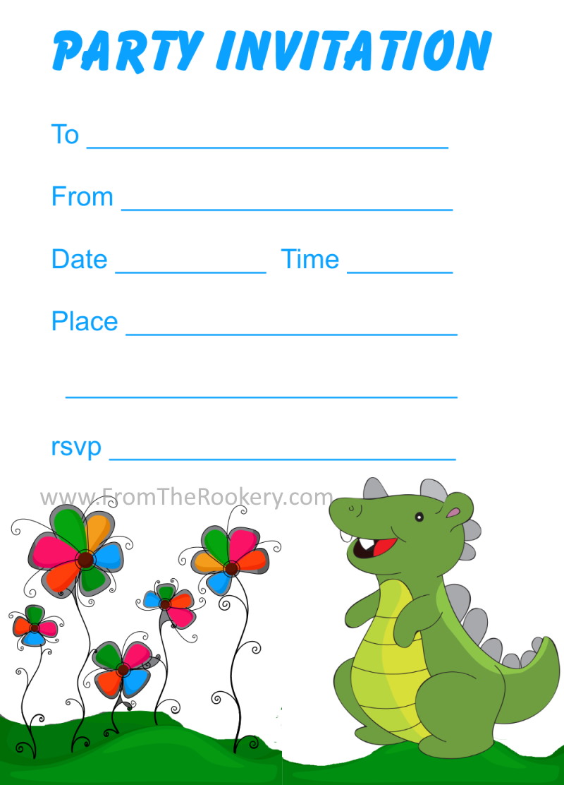 Dinosaur Birthday Invitations