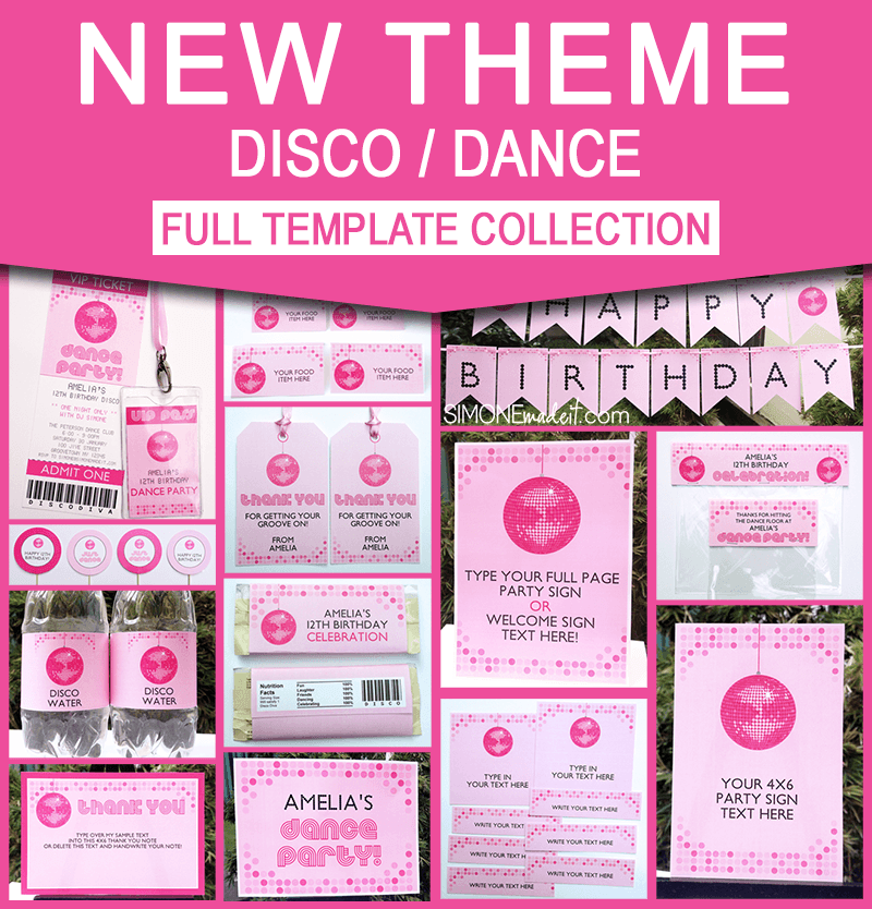 Disco Dance Party Invitations Decorations
