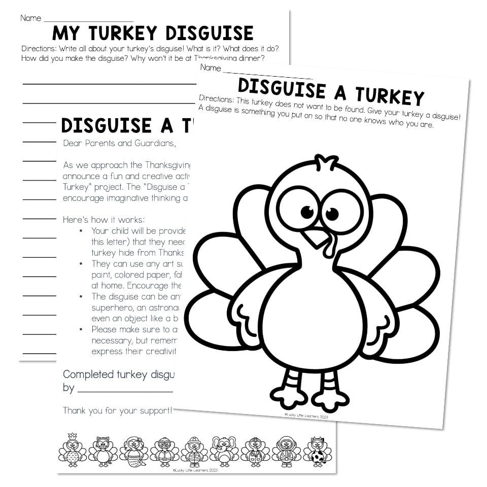 disguise a turkey template tpt