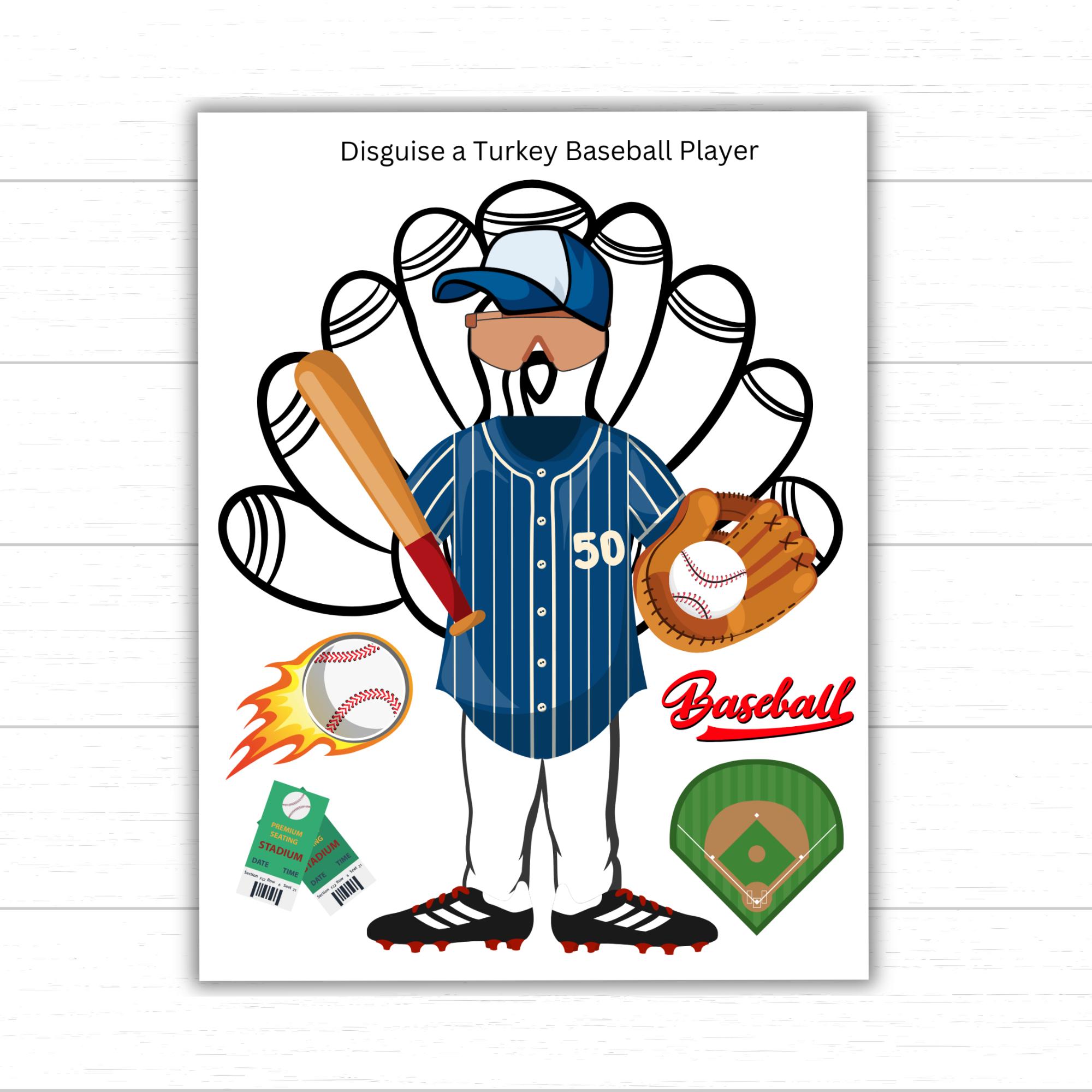 Disguise A Turkey Baseball Player Turkey Disguise A Turkey Baseball Player Turkey