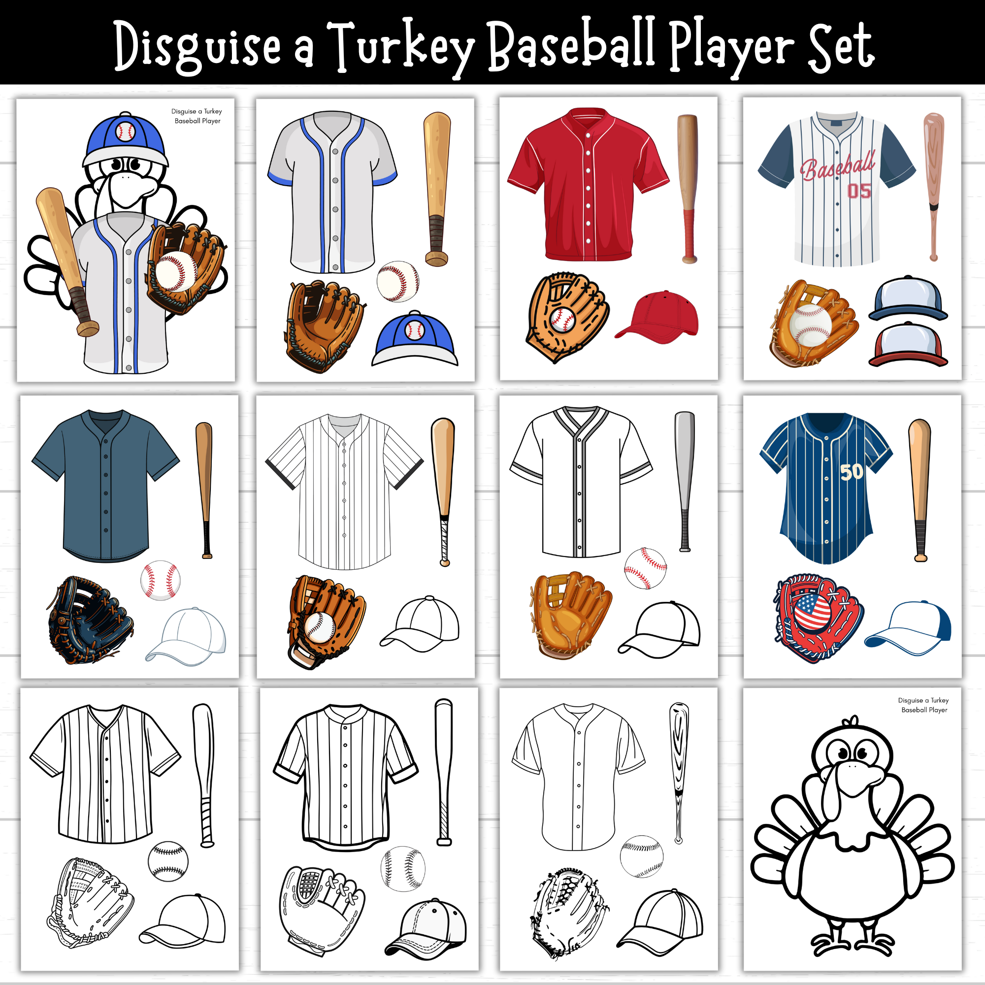 Disguise A Turkey Baseball Player Disguise A Turkey Baseball Player