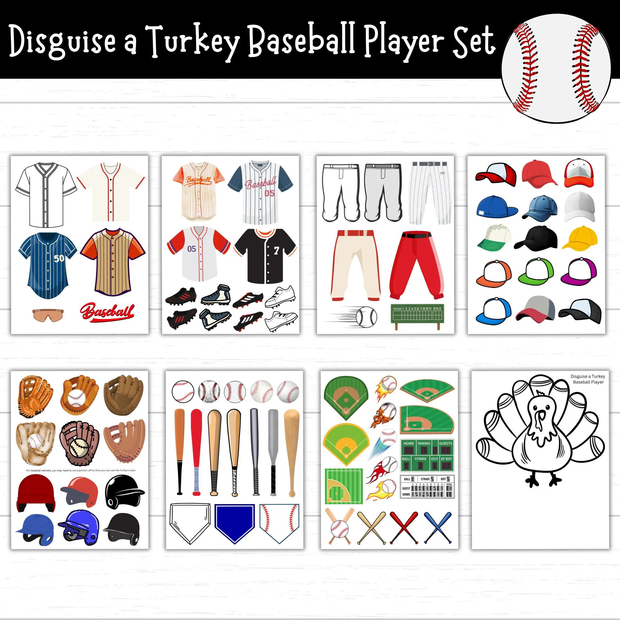 Disguise A Turkey Baseball Player Disguise A Turkey Baseball Player