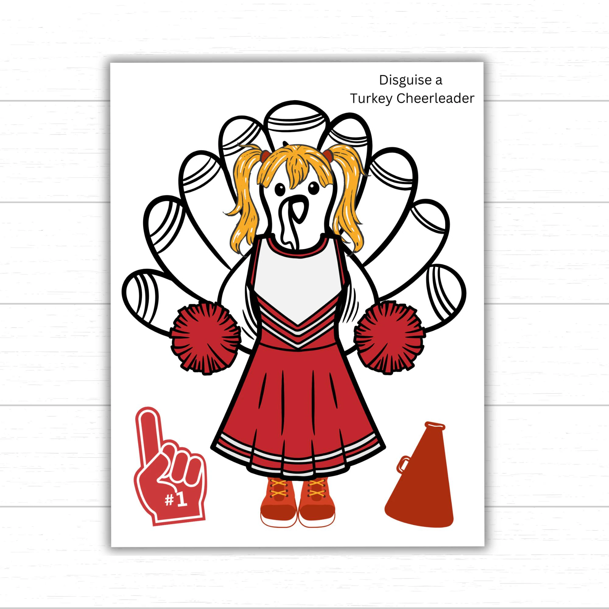 disguise a turkey cheerleader template