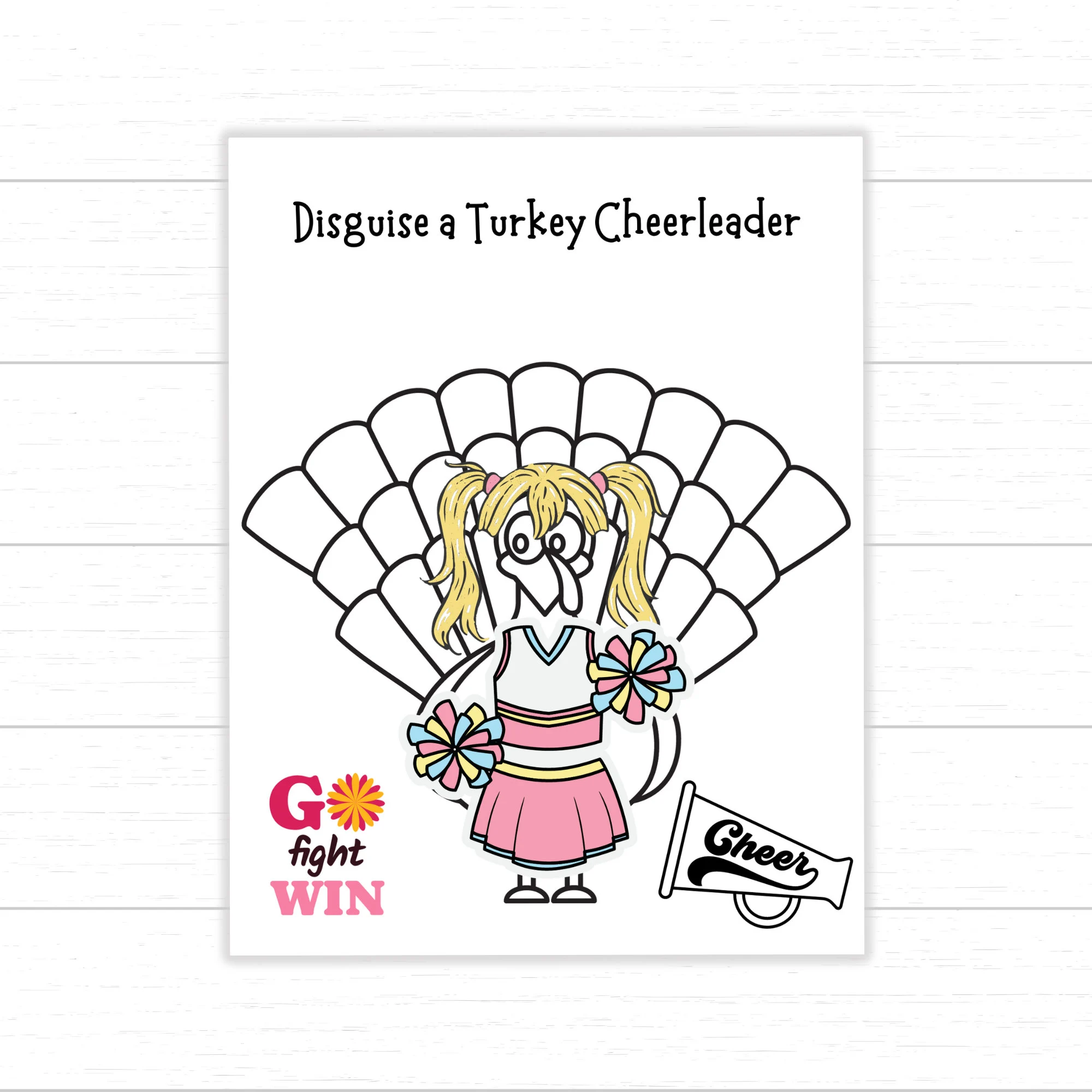 Disguise A Turkey Cheerleader