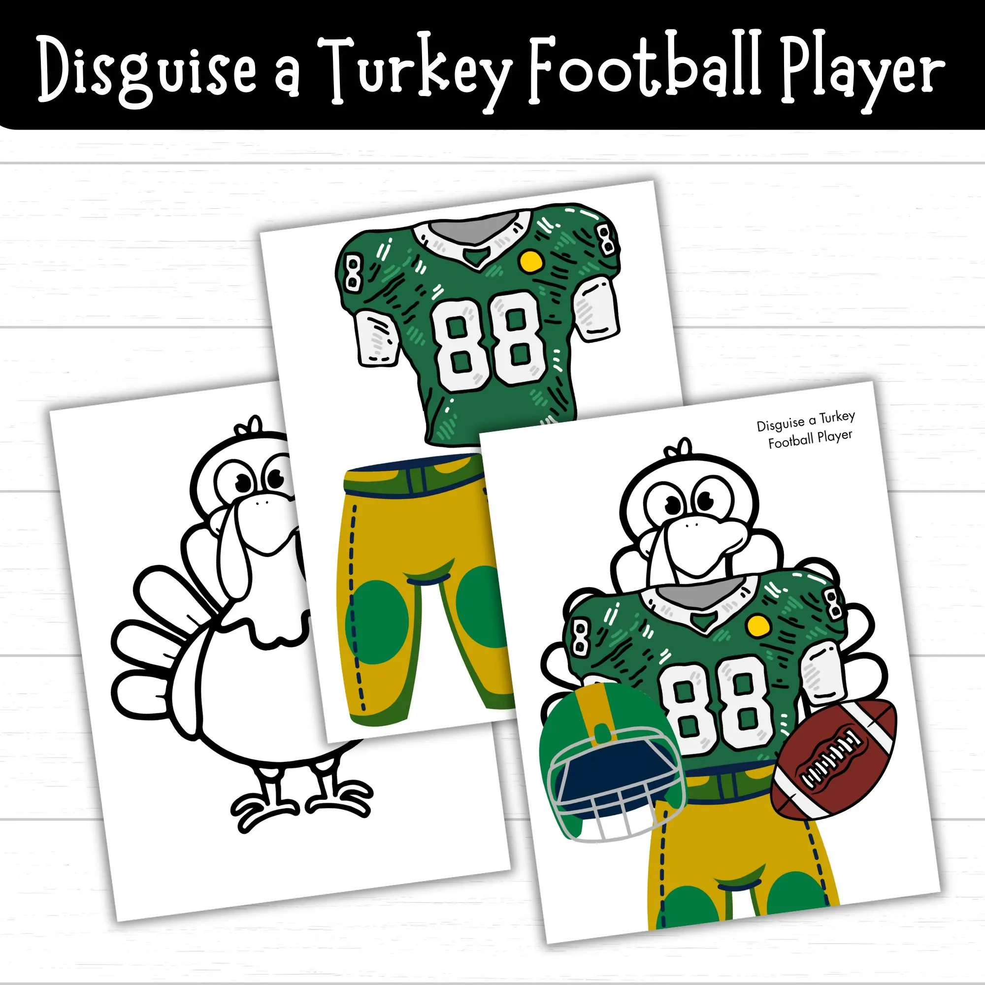 turkey disguise football player template