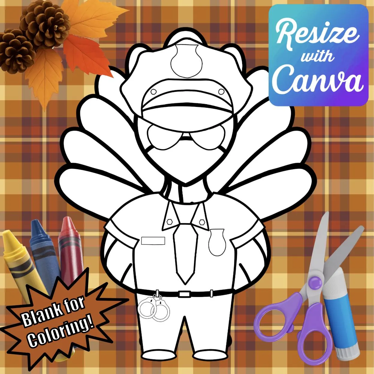 Disguise A Turkey Police Blank Template