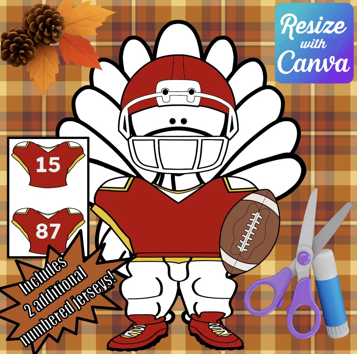 Disguise A Turkey Red Yellow Football Disguise A Turkey Red Yellow Football