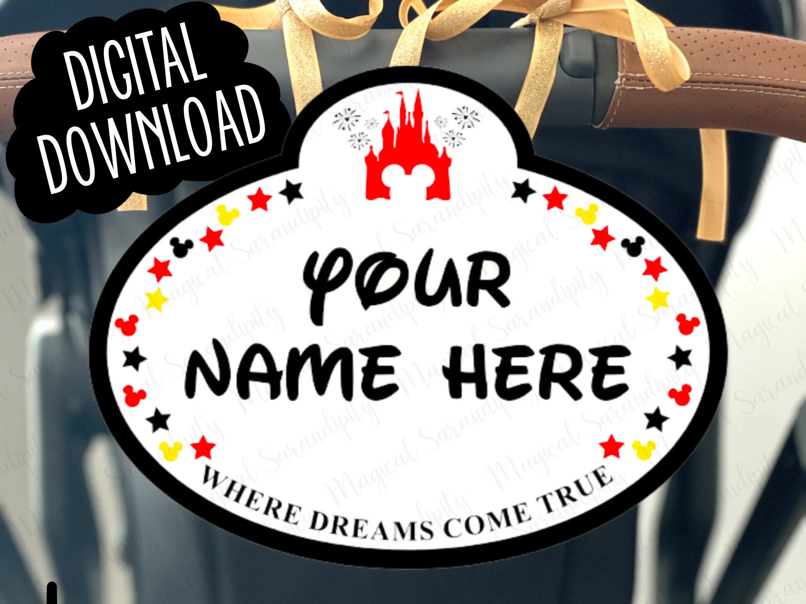 Disney Stroller Tag Digital Download Disney Stroller Tag Digital Download
