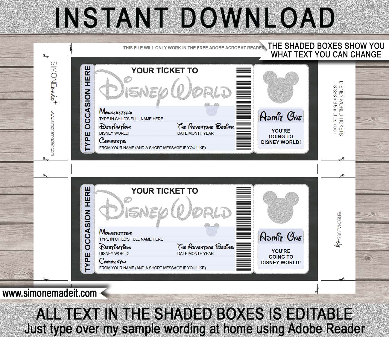 Disney World Trip Printable Template Disney World Trip Printable Template
