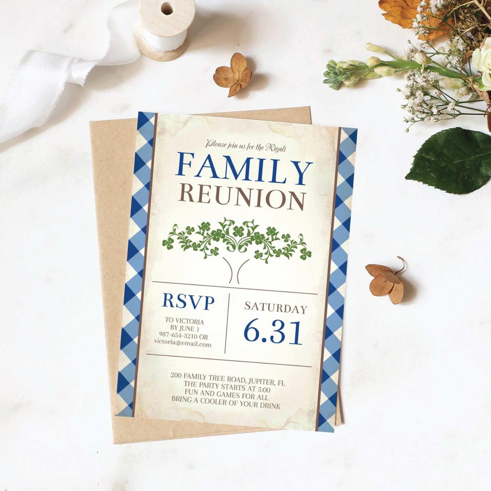 Diy Free Printable Family Reunion Invites