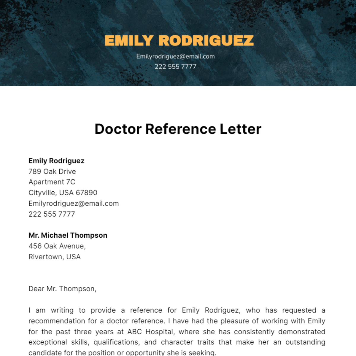 medical referral letter template sample