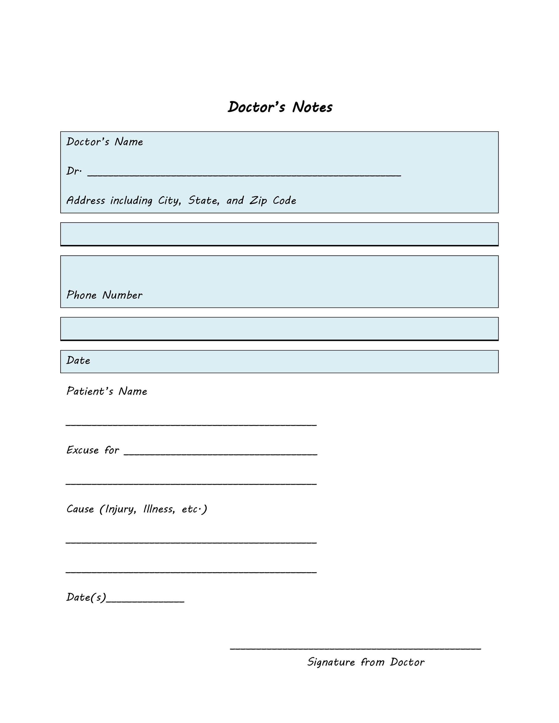 free printable fake doctors note template