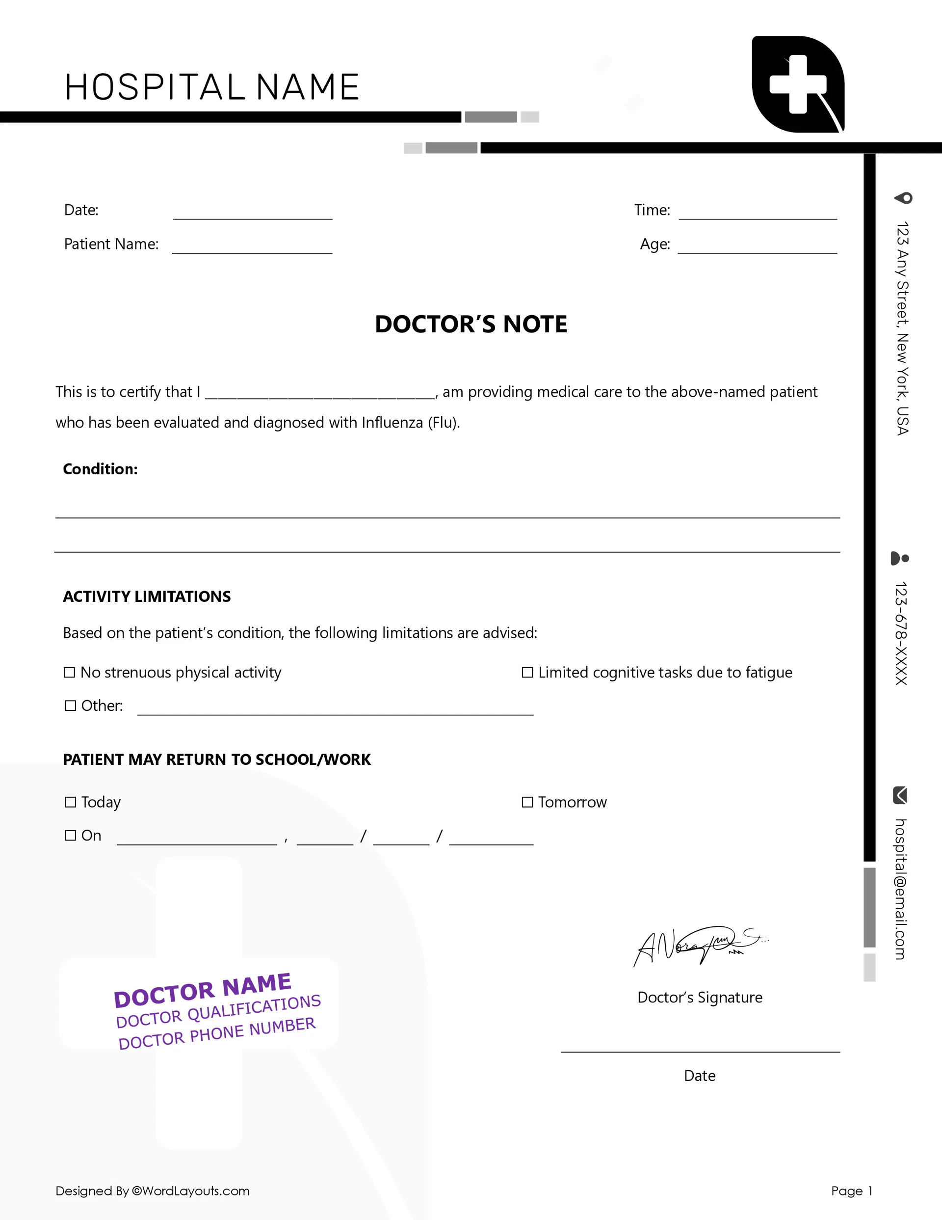 Doctors Note Templates