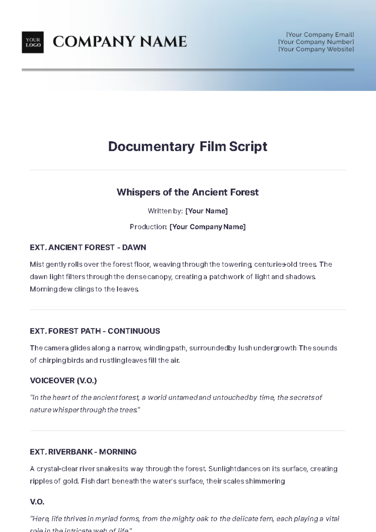Documentary Film Script