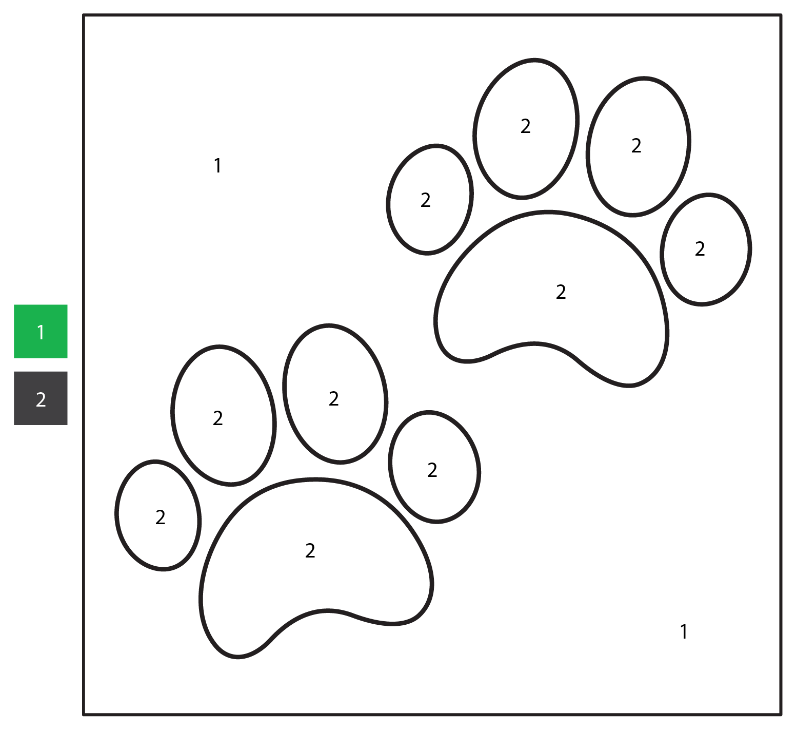 Dog S Paw Color By Number Dog S Paw Color By Number