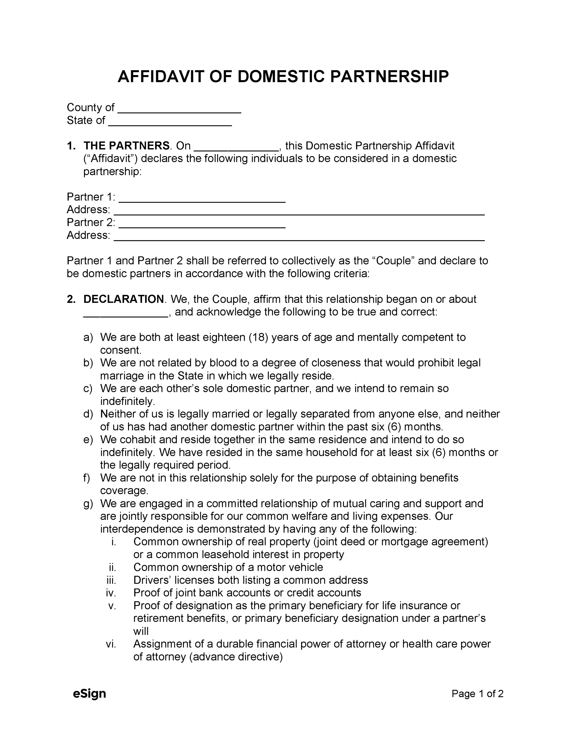 Domestic Partner Domestic Partner