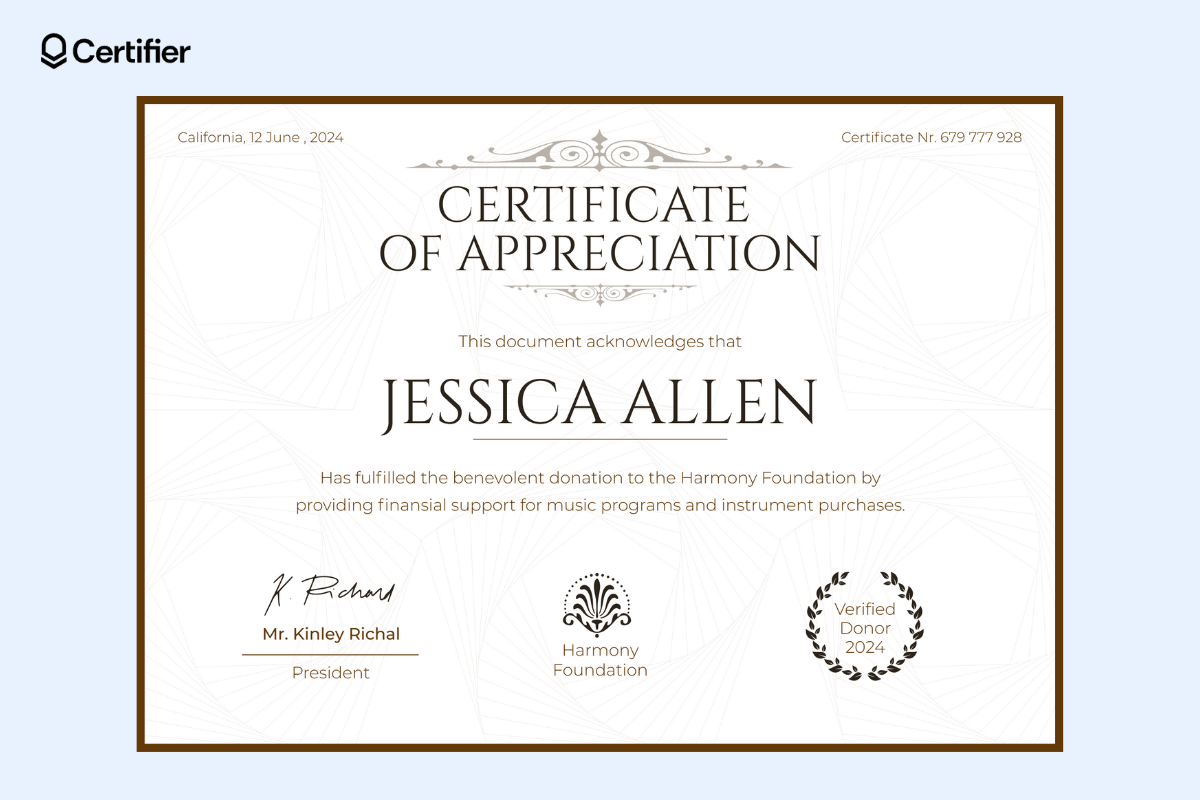 Donation Certificate Templates